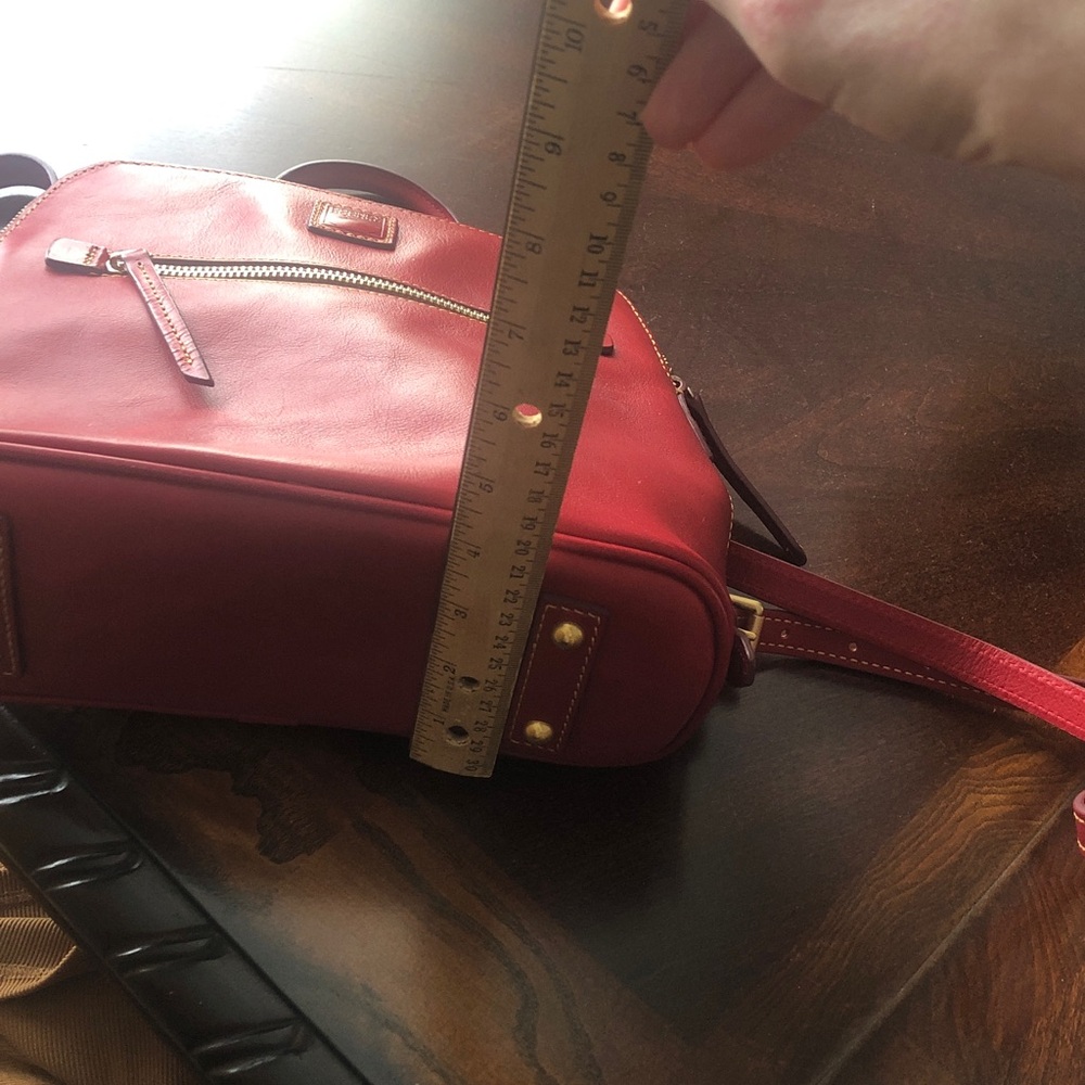 Dooney & Bourke Red Florentine Leather Zip Pod Backpack - Picture 11 of 11